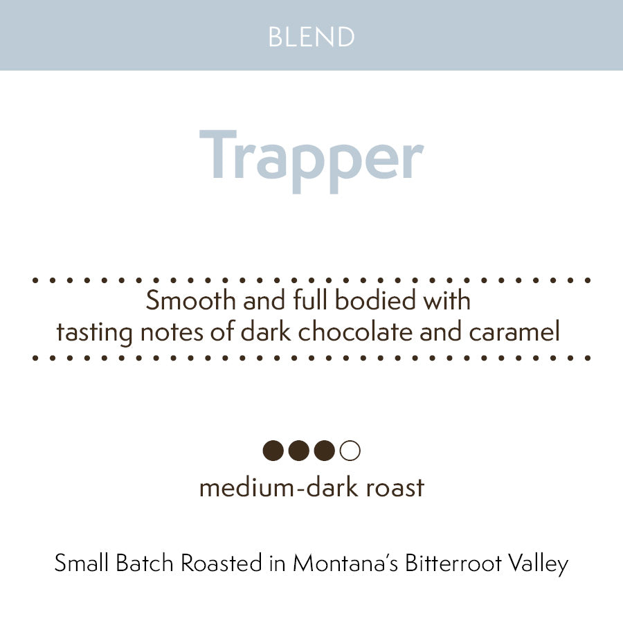 Trapper Blend medium-dark roast coffee