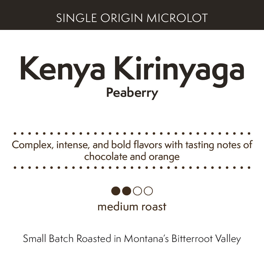
                  
                    Kenya Kirinyaga Peaberry
                  
                
